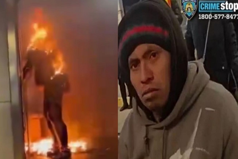 burnt alive in NY